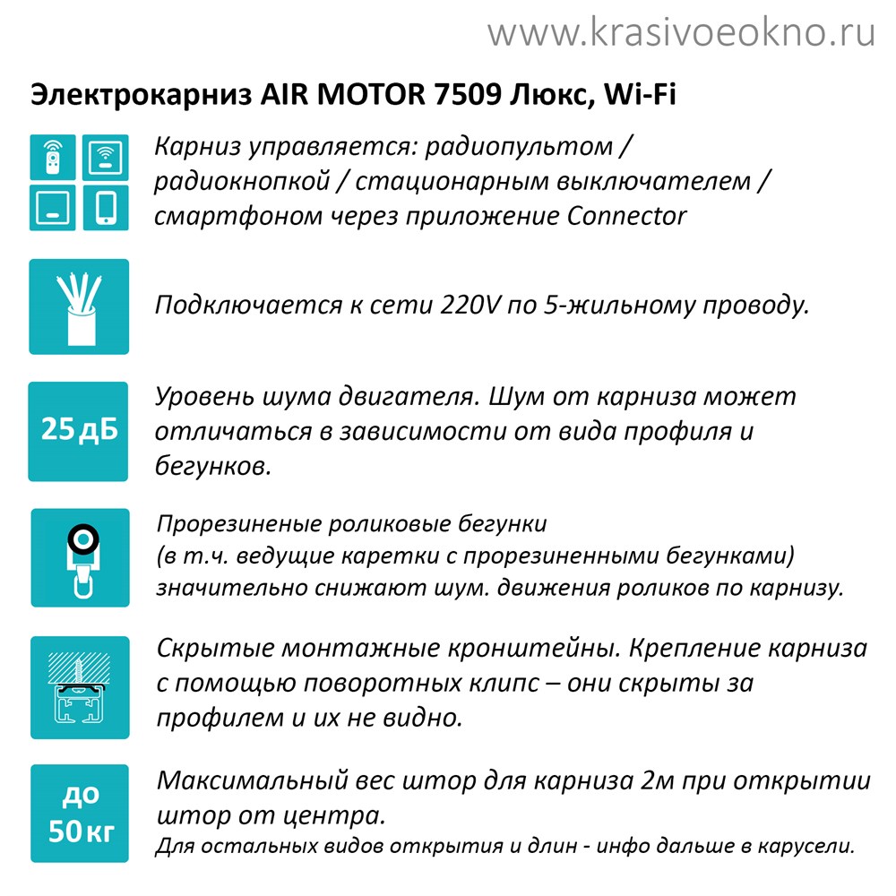 Автоматический карниз для штор с пультом, 7509 - КРАСИВОЕ ОКНО